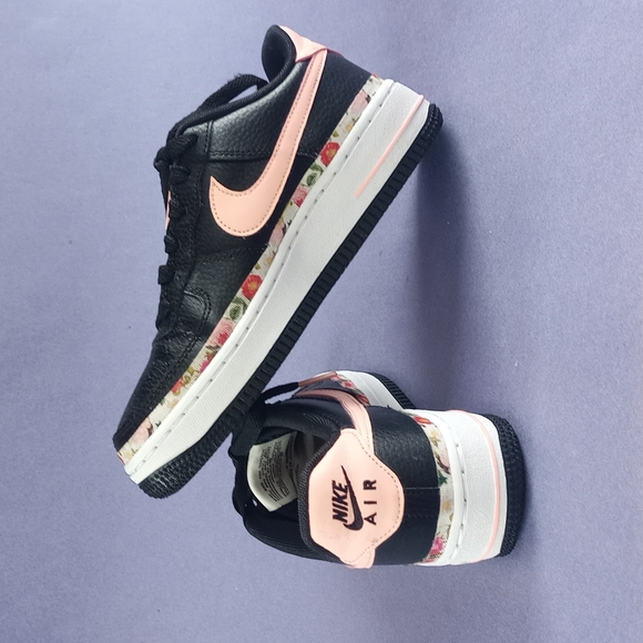 Nike Air Force 1 Vintage Floral GS 'Pink Tint' Shoes BQ2501-001 - Picture 7 of 12